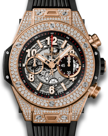 Hublot 411.OX.1180.RX.1704 Big Bang Unico 45 mm Big Bang Unico King gold Pave watches for women